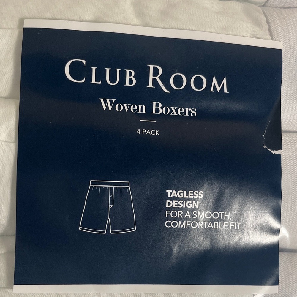 NWT Club Room Classic White Cotton Woven Boxers 4 Pack - Picture 2 of 8